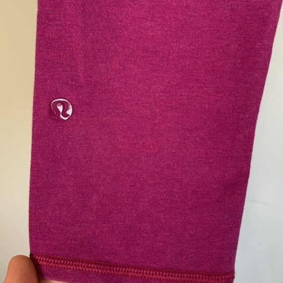 Lululemon Wunder Under Crop II Cotton (Roll Down) Purple Leggings - Picture 9 of 10